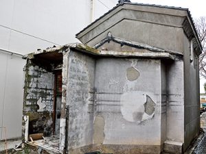 消失を免れた蔵は大火の記憶を後世に伝えるため保存されている