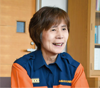 糸魚川市消防団本部 予防部長 木嶋 正子(きじま まさこ)さん