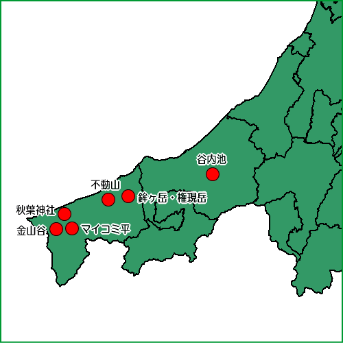 新潟県自然（緑地）環境保全地域配置図