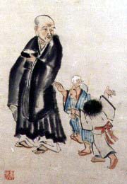 良寛と子供の図の画像