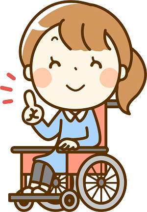 車いすに座る女の子のイラスト