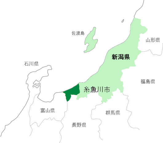 糸魚川市の位置掲載図