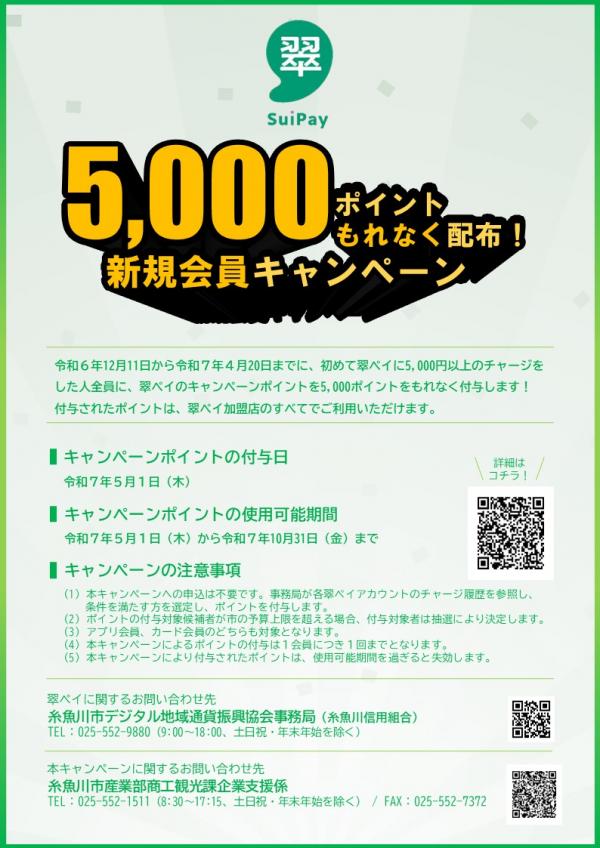 チラシ　5,000ポイントもれなく配布！新規会員キャンペーン