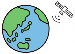 地球とGPS衛星のイラスト