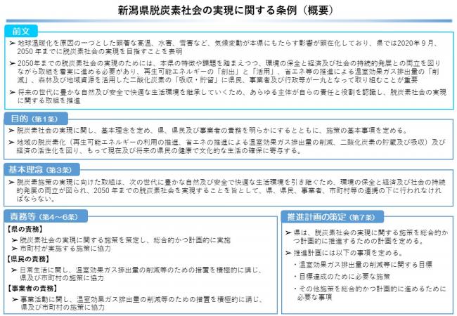 新潟県脱炭素社会の実現に関する条例