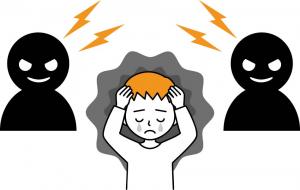 虐待を受ける障害者のイラスト