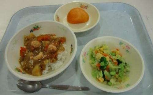 甘エビカレー、石のまちサラダ