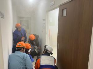 煙体験ならびに初期消火訓練1