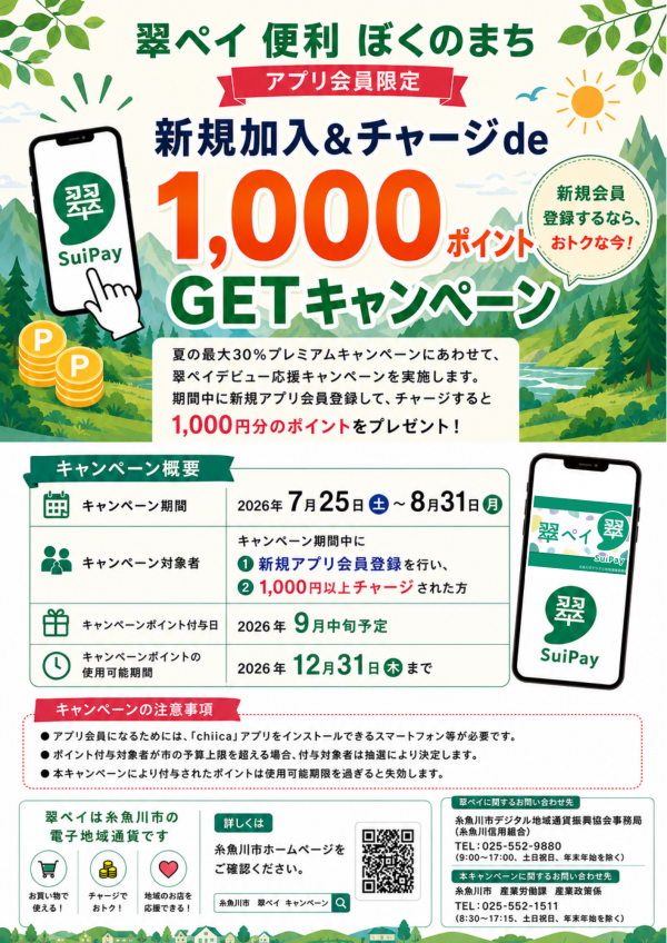 新規加入&チャージde1,000ポイントGETキャンペーンチラシ