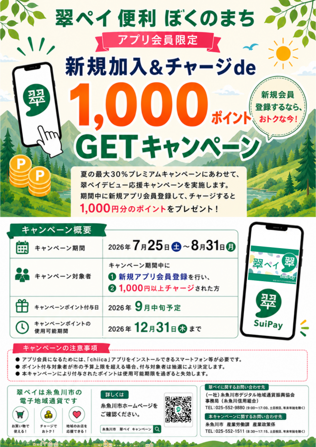 新規加入&チャージde1,000ポイントGETキャンペーンチラシ